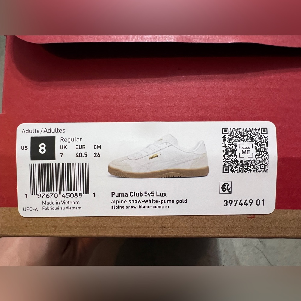 Puma Club 5x5 Lux White / Gold Men’s Size 8 BNWT - Picture 5 of 5
